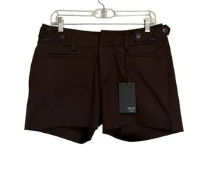 ana A New Approach Brownie Chino Shorts‎ Womens 10P Petite Stretch Buckle NWT thumbnail 1