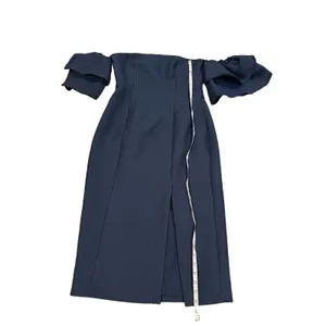 Keepsake Off Shoulder Midi Dress Medium Navy Slit Minimal Party Cocktail Travel thumbnail 4