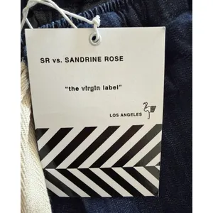 Sandrine Rose NWT Dark Indigo Denim Cargo Crop Pants Drawstring Small thumbnail 15