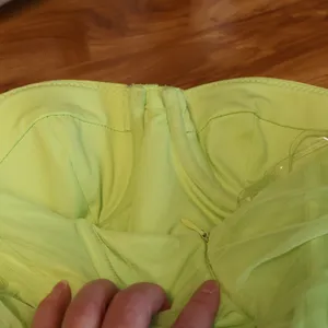 Oh Polly Ruched Mesh Corset Mini Dress Womens Size‎ 0 Lime Green Neon Party thumbnail 6