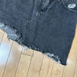 URBAN OUTFITTERS BDG Grey Black Denim Distressed Jean Mini Skirt Size small thumbnail 3