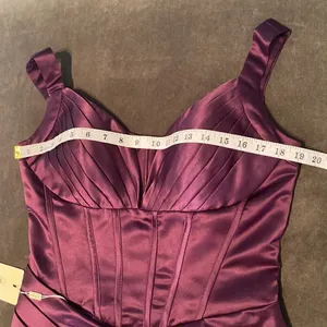 Women’s Purple Mermaid Full Length Formal Dress Small Train Leg Slit Size M NWT thumbnail 11
