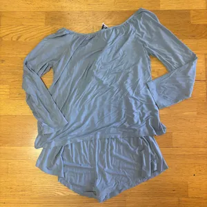 Sabo Skirt Baby Blue Boho Slouchy Resortwear Vacation Coastal Coverup Romper L thumbnail 4