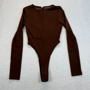 Meshki Blaire Bodysuit‎ Mesh Long Sleeve Chocolate Brown XS thumbnail 8