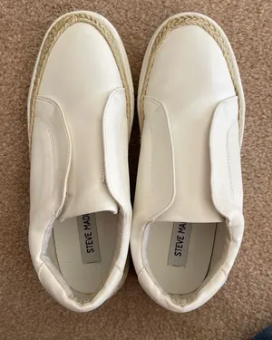 Steve Madden White Slip on Shoes thumbnail 1