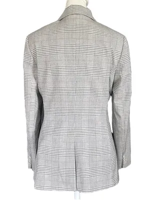 H&M Glen Plaid Single Button Notch Lapel Suit Jacket Lined Blazer Size Small thumbnail 4