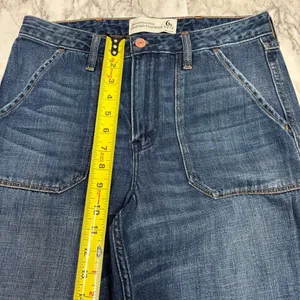 Abercrombie Fitch Stovepipe Jean Womens 28 / 6 Cropped Released Hem Wide Leg Y2K thumbnail 4