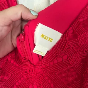 Anthropologie Maeve Camari Red Lace Column Dress thumbnail 7