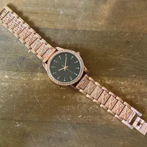Rose gold iced quartz watch thumbnail 5