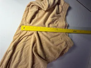 aerie Beige Wide-Leg Cozy Track Pants with smiley faces embossed thumbnail 6