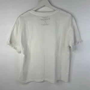Ariat Size M Tassel Top Relaxed Fit Short Sleeve‎ Cloud Dancer Pullover Women's thumbnail 7