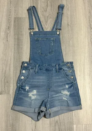 Wax Jean Denim Short Overalls thumbnail 1