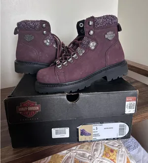 Harley-Davidson Akers Burgundy Leather Hiking‎ Boots D84550 Womens Size 5 Boxed thumbnail 1
