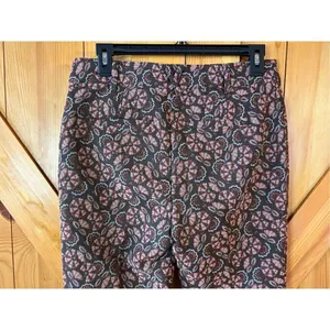 Anthropologie The Essential Slim Pant Brown Motif Floral Ankle Womens Size 4 nwt thumbnail 7