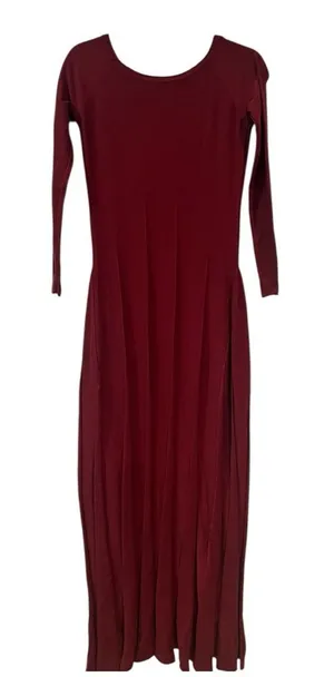 COMMENSE Off Shoulder Pleated Sweater Dress COLOR - Burgundy, Size Small thumbnail 1