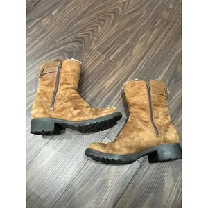 UGG Australia 1982 Chestnut Suede Sheepskin Lined Buckle Boots Womens 7 thumbnail 8