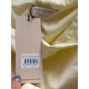 Bec + Bridge Eternity Off Shoulder Maxi Dress in Ice Yellow Size 6 NWT thumbnail 6