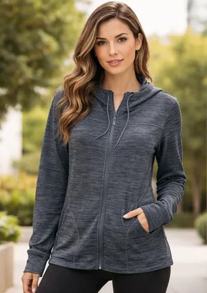 Women's L.L.Bean Cozy Sweatshirt, Full-Zip Marled Small Running Workout Gym thumbnail 1