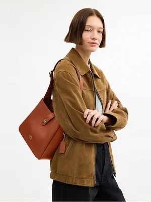Coach Hadley convertible Tan Leather Shoulder Bag with Gold Hardware thumbnail 15
