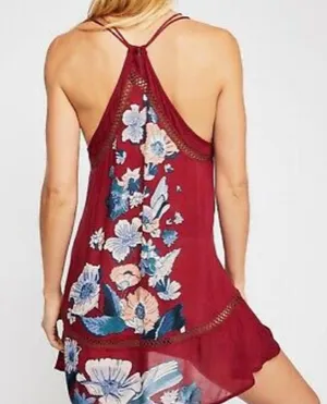 Free People Red Floral Dress thumbnail 2