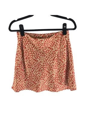 Princess Polly Mini Skirt Satin Leopard Print Orange 6 thumbnail 2