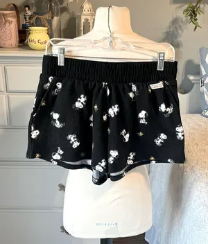 Snoopy Pajama Shorts Black thumbnail 3