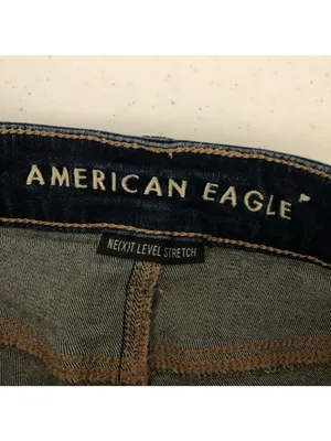 American Eagle Womens Jeans Hi-Rise Jegging Dark Wash Distressed Stretch 4 thumbnail 3