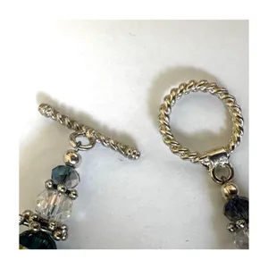 Clear and iridescent crystal beaded bracelet thumbnail 7
