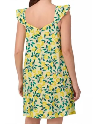 Draper James Woven Chemise Preppy Southern Coquette Lemon Mini Dress size XL thumbnail 2