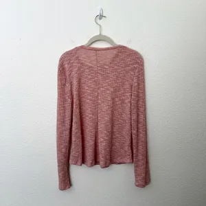 [Free People] Blush Pink Ribbed Knit Aura Layering Long Sleeve Top Crew Neck XL thumbnail 3