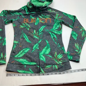 BURTON WB Peak Hoodie Dry-ride Dark Ash Hawaiian‎ Full Zip Hooded Jacket Size XS thumbnail 6