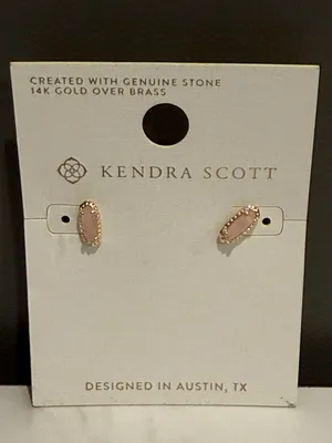 Kendra Scott Pink Stone Oval Stud Earrings New thumbnail 2