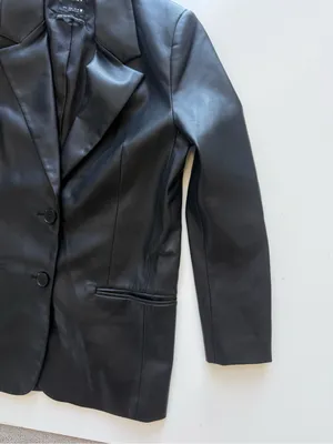 Zara Faux Leather Black Jacket Size Small thumbnail 6