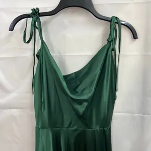 Ladivine by Cinderella Divine women's‎ emerald satin cowl maxi formal gown dress thumbnail 2