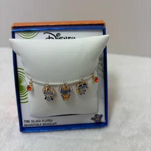 Disney Halloween Lilo & Stitch CHARM BRACELET Fine Silver Plated NEW IN BOX‎ thumbnail 9