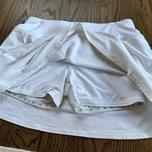Athleta Womens White Layered Flounce Skort Skirt Attached Shorts Size Small thumbnail 3
