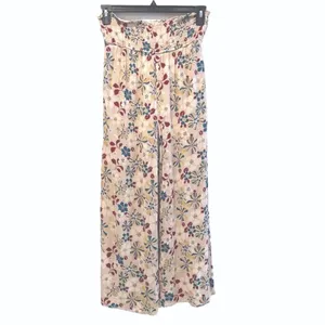Hayden Wide Leg Pants Multicolor Floral Smocked High Waist Boho Womens Large‎ thumbnail 3