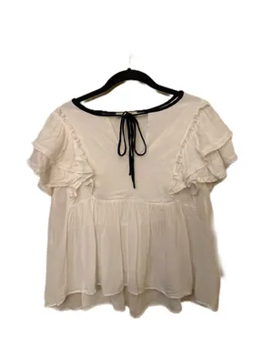 Zara White Ruffle Sleeves Bohemian Blouse thumbnail 3