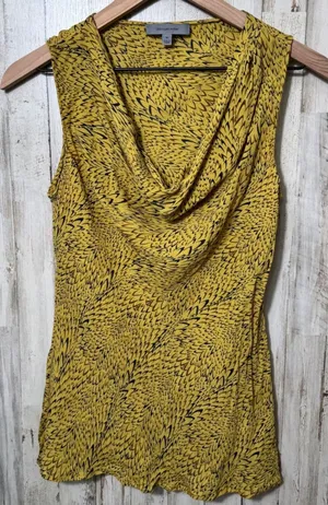 Vintage Y2K Silk Abstract Retro Cowl Neck Tank Blouse Top Womens Medium thumbnail 1