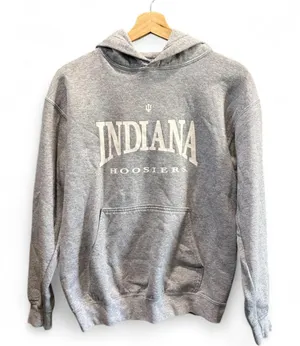 Indiana University Gray Gildan Heavy Blend Hoodie Sweatshirt Size Small S thumbnail 1