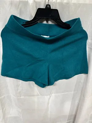 High-Waist Teal Knit Lounge Shorts thumbnail 2
