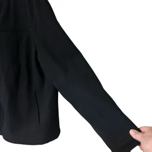 Old Navy Pea Coat XXL Black Short Quilted Lining Wool Blend Pockets Full Zip thumbnail 3