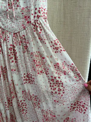 Floral Sleeveless Corset Front Tie Midi Dress Medium thumbnail 11