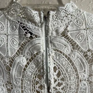 Hot Miami Styles Cream Mini Dress with Mock Neck and Flutter Sleeves thumbnail 6
