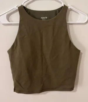 Old Navy Olive Green Crop Tank thumbnail 1