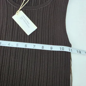 Z SUPPLY NWT Elba Midi Dress Brown Ribbed Knit Sleeveless Crew Neck Small thumbnail 6