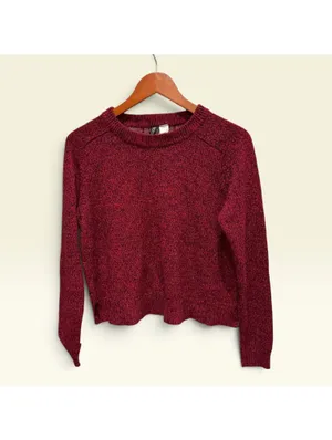 Divided by H&M Burgundy Knit Sweater, Size Small thumbnail 2