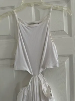 Abercrombie & Fitch White Midi Cutout Dress size XS thumbnail 4