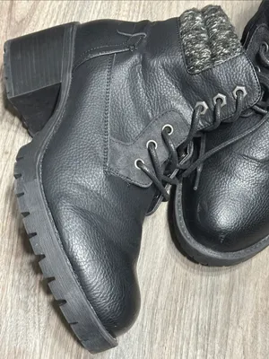 torrid Black Lace-Up Heeled Combat Boots thumbnail 14
