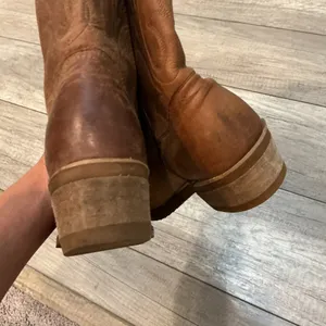 Abilene Women's Brown Leather Cowboy Boots size 5.5 M thumbnail 10
